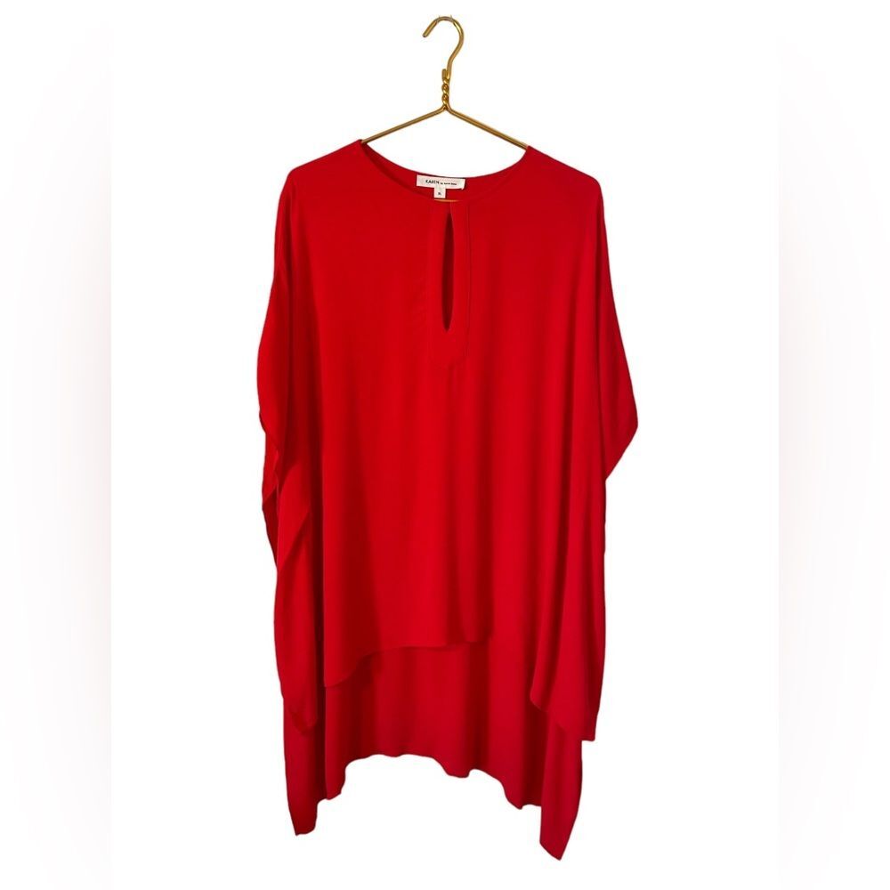 Karen by Karen Kane Woman’s Oversized Red Tunic Blouse, Size X-Large